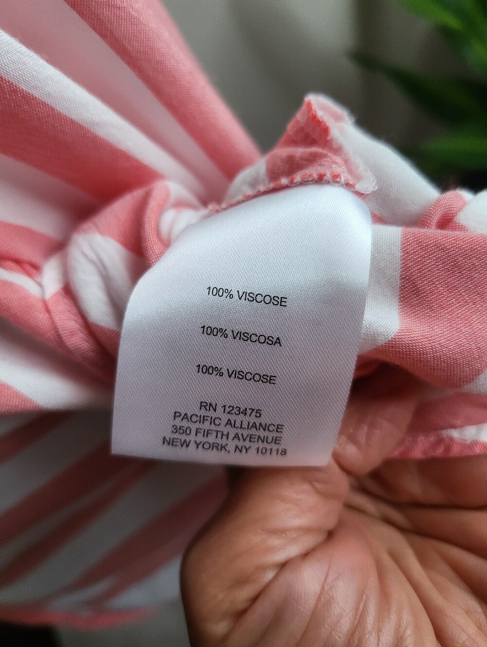 Jones New York 1X Coral Pink & White Striped Long Tunic – 100% Viscose - Picture 7 of 9